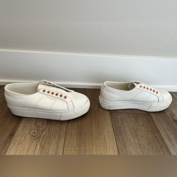White rose gold superga platform sneakers size 8 - Picture 8 of 9